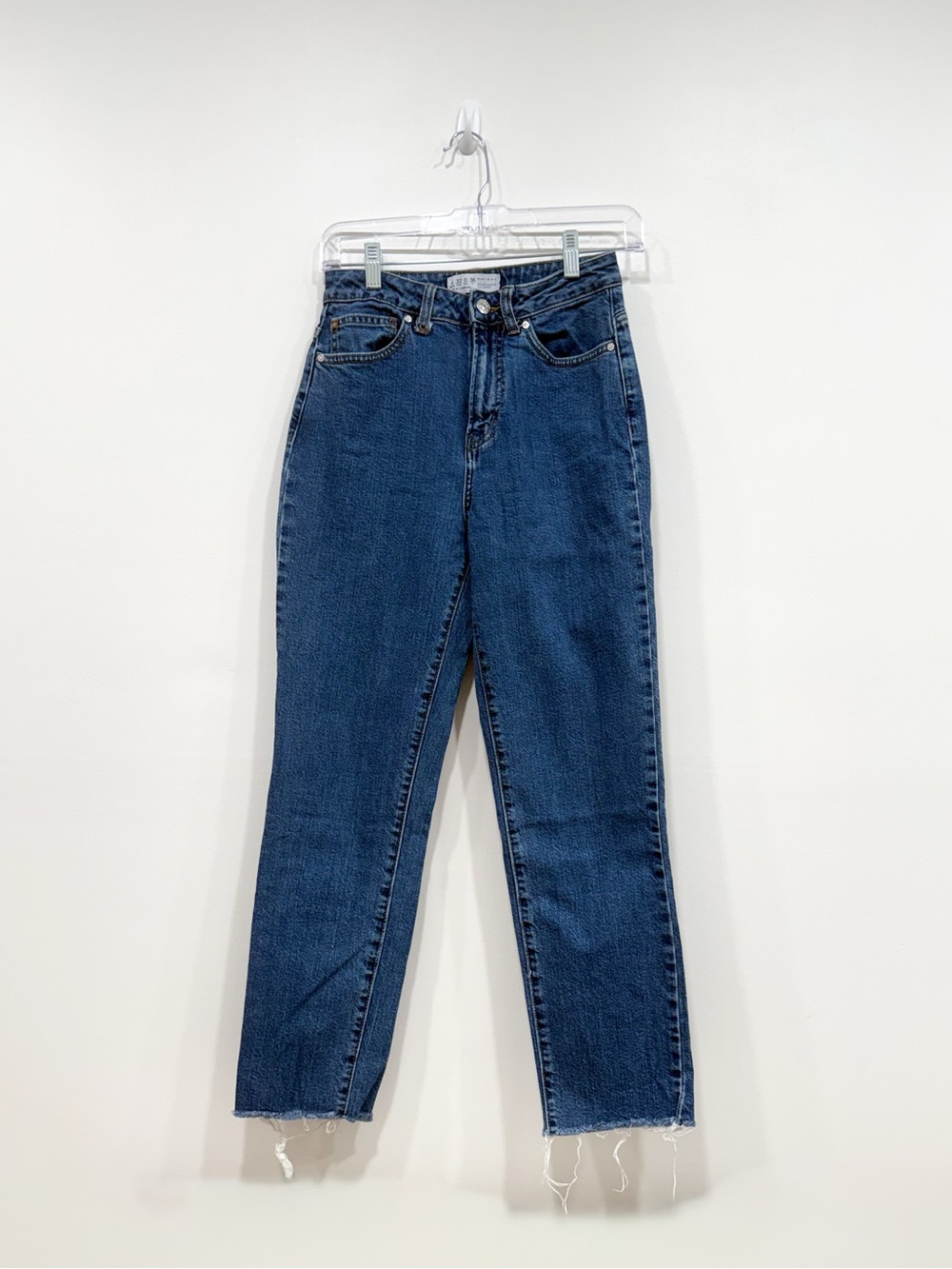 Primark High Rise Straight Leg Jeans Denim Co. Raw Hem Size 0